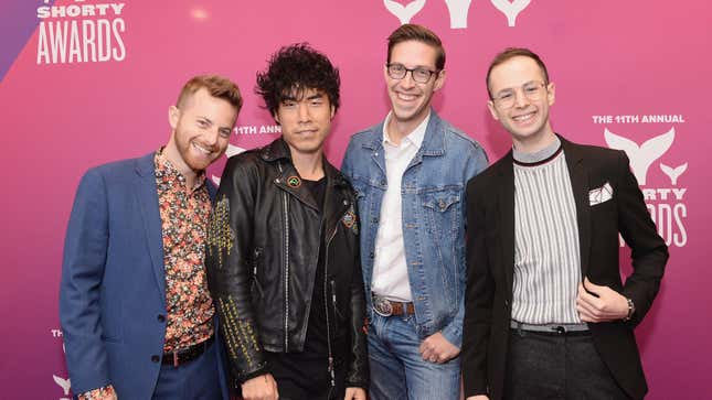 From left to right: Ned Fulmer, Eugene Lee Yang, Keith Habersberger, and Zach Kornfeld. 