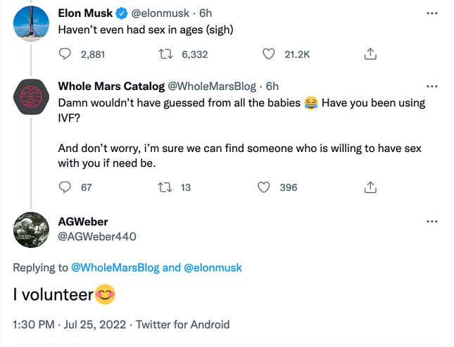 Image for article titled Elon Musk Denies Having Sex With Wife of Google Co-Founder Sergey Brin