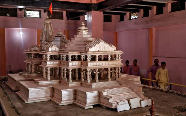 A model of the proposed Ram temple.