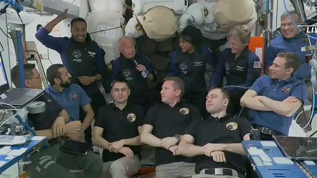 It’s getting crowded on the ISS with 11 crew members currently living and working on board the orbiting station.