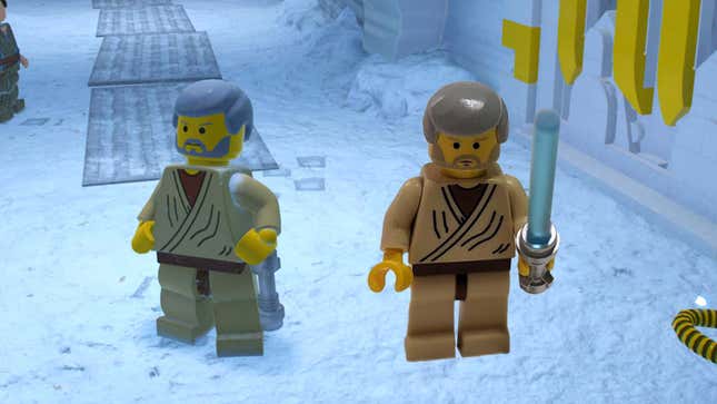 Obi-Wan's digital minifig and the real-life counterpart. 