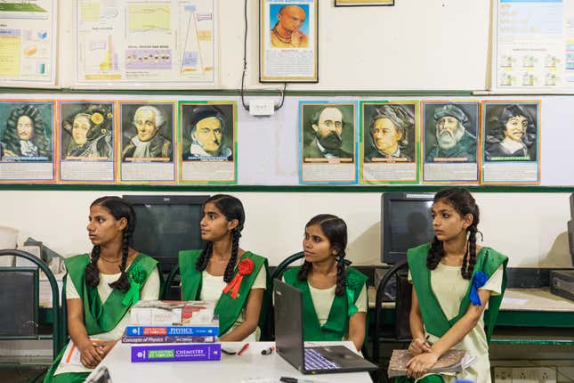 Students from the senior school at Pardada Pardadi.