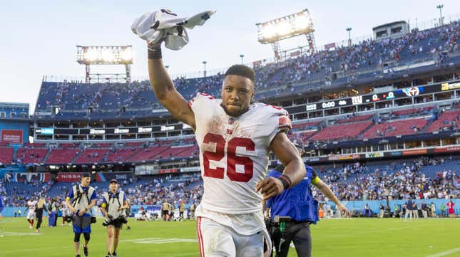 The New York Giants used the franchise tag on RB Saquon Barkley