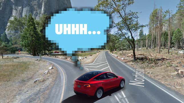 Image for article titled One Road Fork In Yosemite Seems To Have Caused Multiple Tesla Autopilot Wrecks