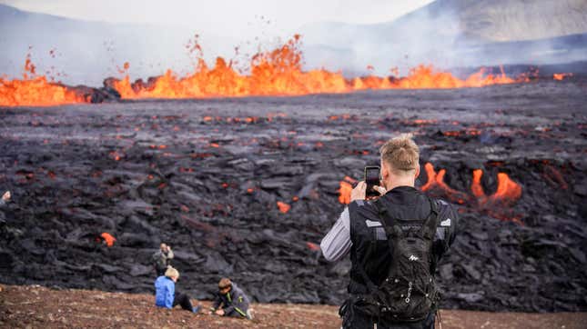 The volcano, named Fagradalsfjall, erupted 20 miles (32 kilometers) southwest of Reykjavik. 