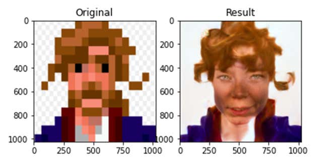 Imagen para el artículo titulado Esto es lo que pasa cuando le das personajes de videojuego a un algoritmo para mejorar fotos pixeladas