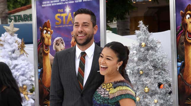 Zachari Levi and Gina Rodeiguez on the Star red carpet