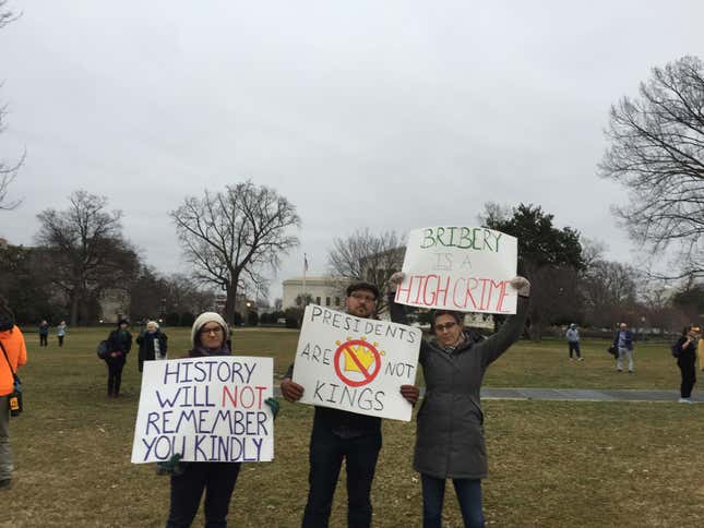 Trump impeachment trial protestors.