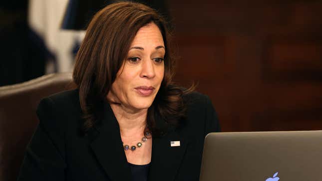 Image for article titled White House Urges Kamala Harris To Sit At Computer All Day In Case Emails Come Through