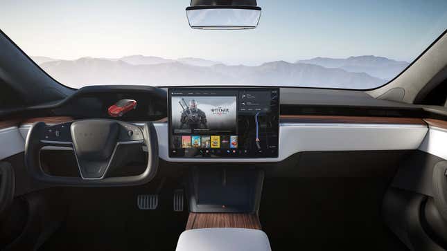 Image for article titled The Fact You Can Game While Driving A Tesla Reminds Us The NHTSA Is Totally Inept