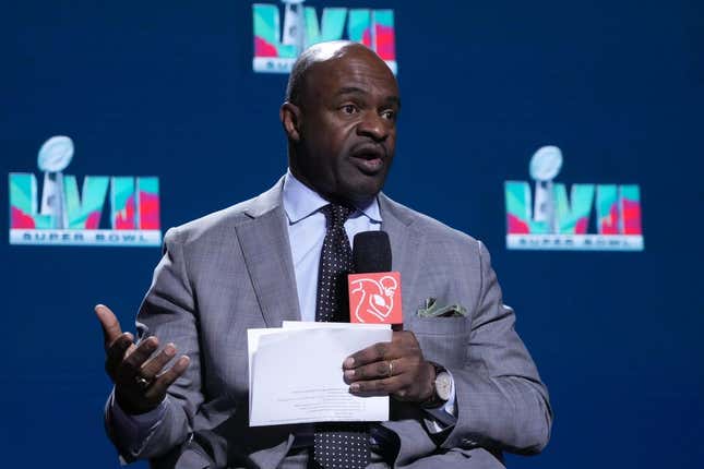 Feb 8, 2023; Phoenix, AZ, USA; NFL Players Association executive director DeMaurice Smith speaks during the NFLPA press conference at the Phoenix Convention Center.