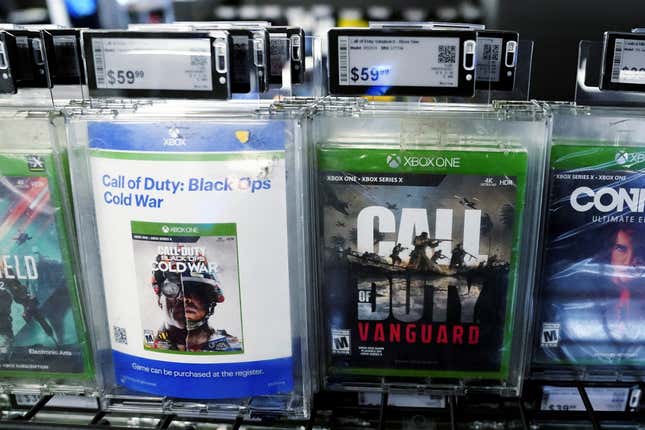 Activision games "Call of Duty" are pictured in a store in the Manhattan borough of New York City, New York, U.S., January 18, 2022.