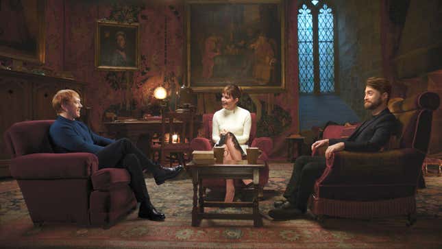 Rupert Grint, Emma Watson, and Daniel Radcliffe in the Harry Potter 20th Anniversary: Return To Hogwarts