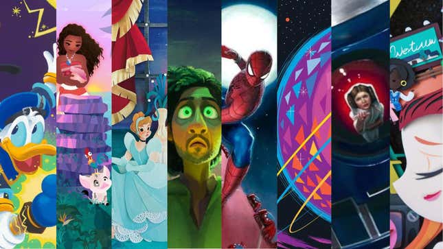 Festival of the Arts pieces depicting Disney characters