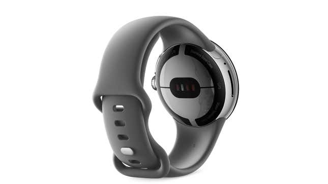 A photo of the back of the pixel watch