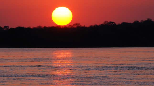 Sunset on the Zambezi River. 