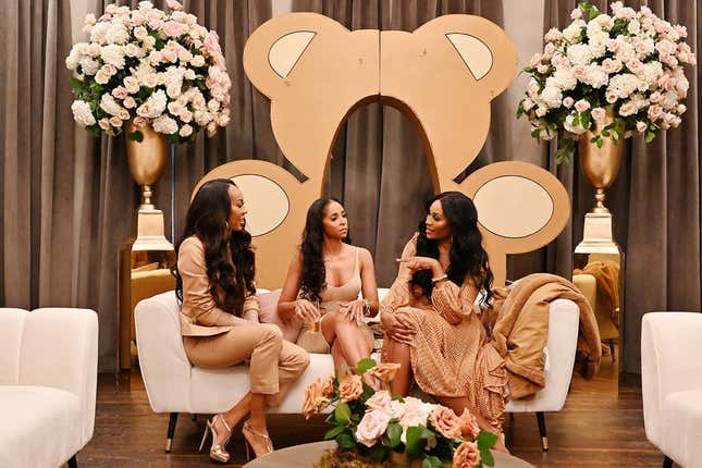 THE REAL HOUSEWIVES OF ATLANTA — “Sip and Spill...the Tea” Pictured: (l-r) Sanya Richards Ross, Courtney Rhodes, Marlo Hampton.