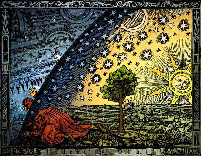 The Universe (a colored version of the Flammarion engraving).