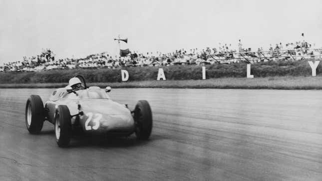 A photo of Carel Godin De Beaufort driving an F1 car. 