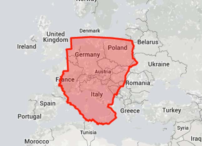 Sudan’s size in relation to western Europe.