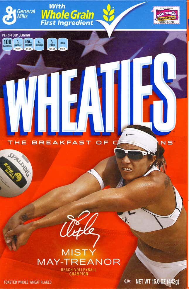 Misty May Treanor on the Wheaties box.