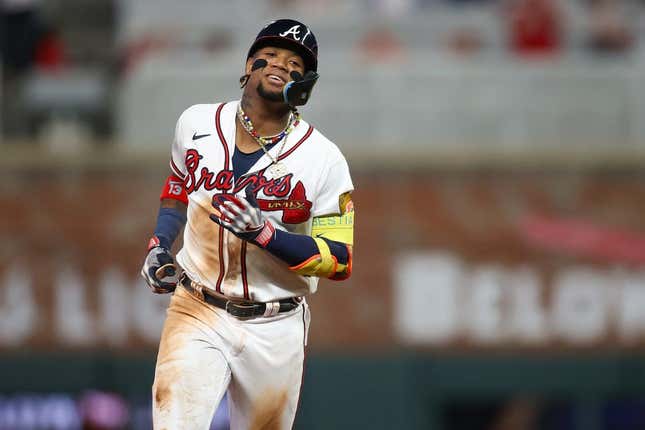 ATLANTA, GA - APRIL 12: Atlanta Braves right fielder Ronald Acuna