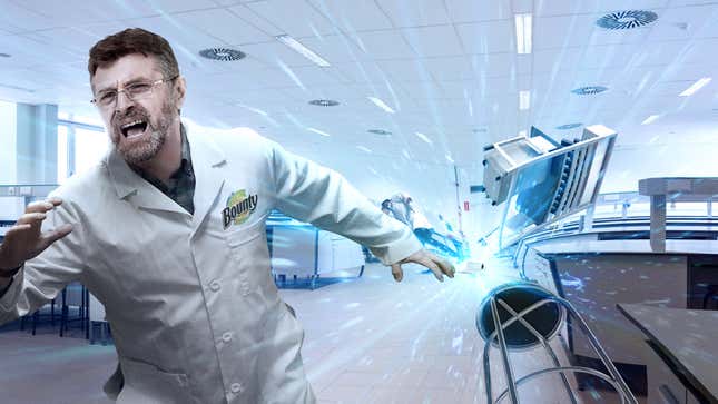Image for article titled Bounty Scientists Scream As Experimental Paper Towel Absorbs Entire Lab