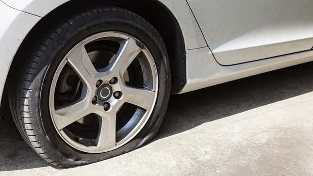 Image for article titled Take Multiple Pictures of Your Next Flat Tire So You Can Re-Use the Excuse in the Future