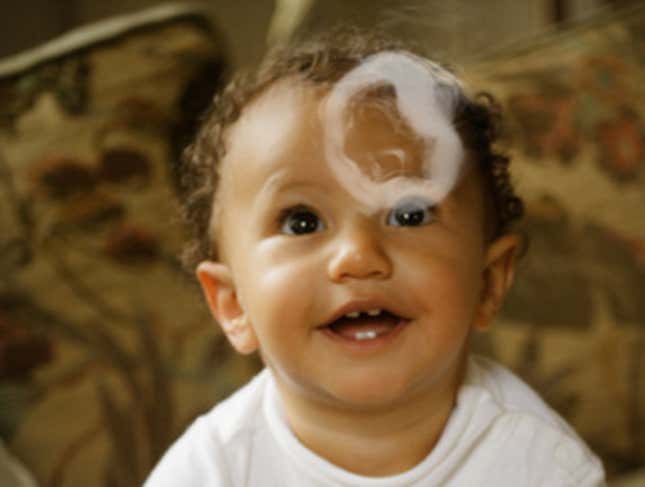 Image for article titled Smoke Rings Delighting Newborn