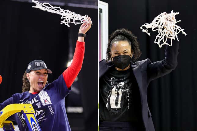 Image for article titled Her Story Is Now History: Adia Barnes, Dawn Staley Become 1st Black Women to Coach in the Same Final Four Tournament