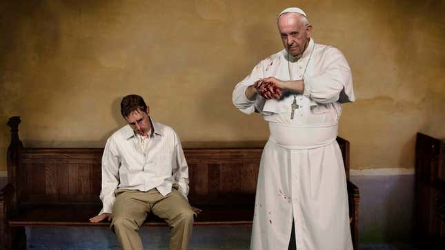 Image for article titled Pope Francis Beats Confession Out Of Uncooperative Catholic