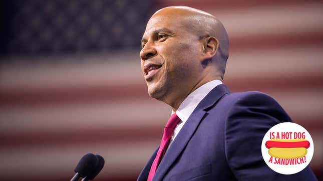 Democratic presidential candidate, Sen. Cory Booker (D-NJ) speaks at the New Hampshire Democratic Party Convention in early September.