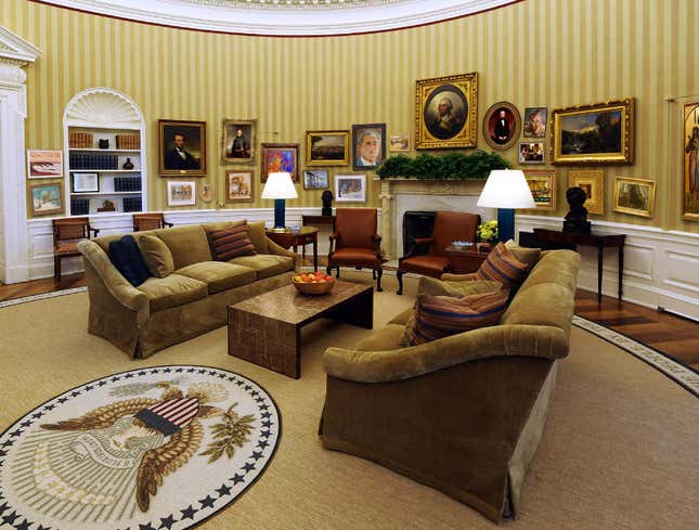 Image for article titled White House Running Out Of Paintings To Cover Spots Where Obama Has Punched Through Wall