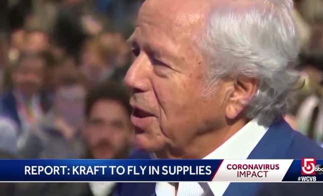 Image for article titled Trump-Supporting Piece of Shit Robert Kraft Does the Least He Can Do