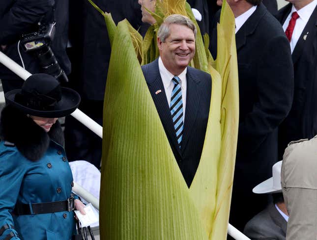 Image for article titled Vilsack Stuns At Inauguration In 6-Foot-Tall Husk Of Corn