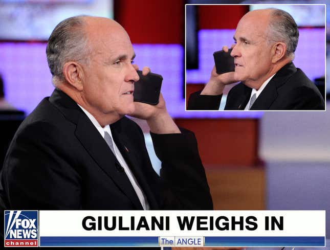 Image for article titled Rudy Giuliani Calls In To Talk Show He Already On To Deny What He Just Said
