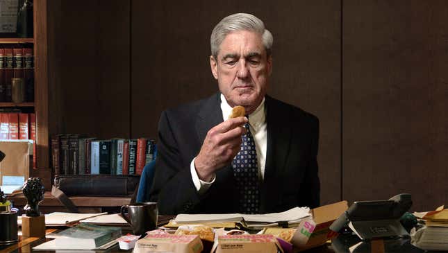 Image for article titled Disgusted Robert Mueller Eats 2 20-Piece Chicken McNugget Meals In One Sitting In Attempt To Get Into Trump’s Mind