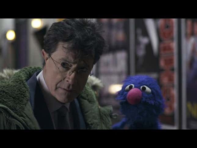 Stephen Colbert and <i>Sesame Street</i>'s Grover Star in Spike Jonze' Bizarre <i>Late Show</i> Intro