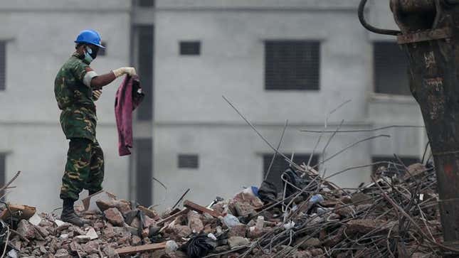Image for article titled Intact Benetton Shirt Miraculously Pulled From Bangladesh Rubble Weeks Later
