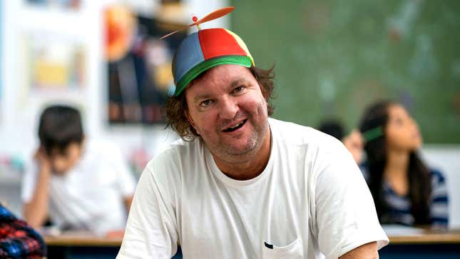 Image for article titled Study Links High Standardized Test Scores To Being 45-Year-Old Man In Propeller Hat Pretending To Be Fifth-Grader