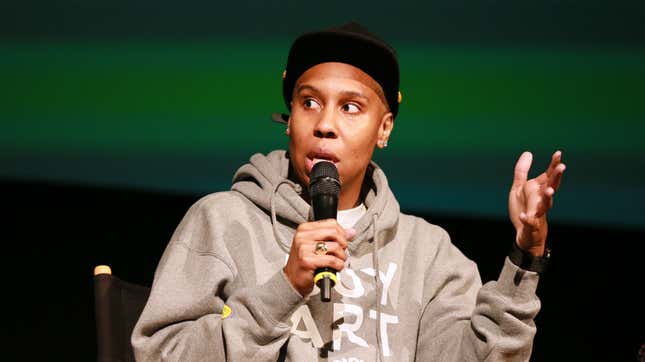 Lena Waithe speaks to the crowd during BET’s “Boomerang” Emmy FYC Screening Event on May 09, 2019 in Hollywood, California. 