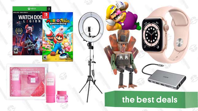 Image for article titled Monday&#39;s Best Deals: Apple Watch SE and Series 6, Buy 2 Get 1 Free Games, LED Ring Light, Glow Recipe Gift Set, Thanksgiving Decor Sale, and More