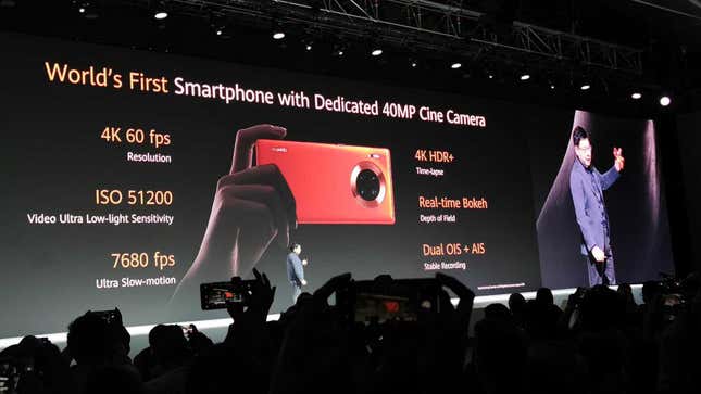 Imagen para el artículo titulado El Huawei Mate 30 llega con pantalla curva, cámara cuádruple (y sí, con Android)