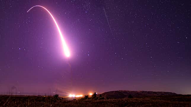 An unarmed Minuteman III missile launches at 1:13 am PT on Wednesday at Vandenberg Air Force Base