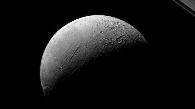 Saturn’s moon Enceladus, where we hope there are aliens.