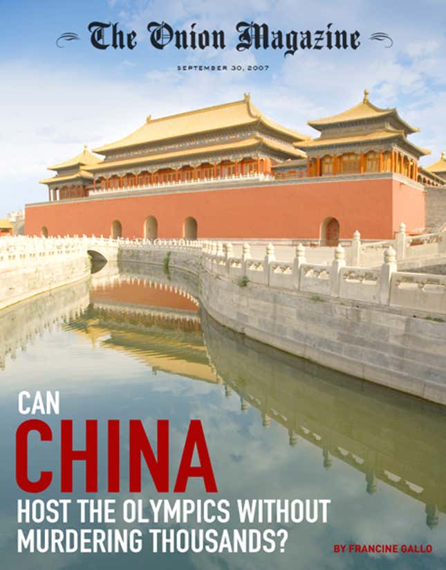 Image for article titled Can China Host The Olympics Without Murdering Thousands?