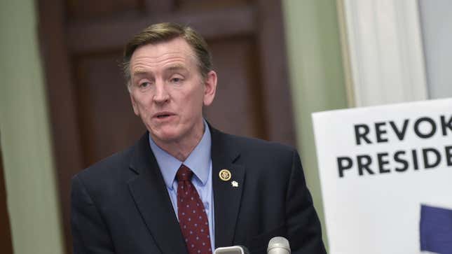 Image for article titled GOP Rep. Paul Gosar Inserts &#39;Epstein Didn&#39;t Kill Himself&#39; Conspiracy Theory Into Impeachment Tweets