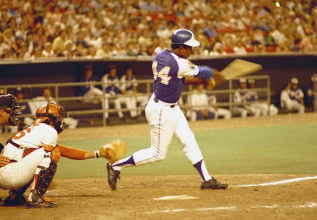 The swing that launched 755 baseballs.