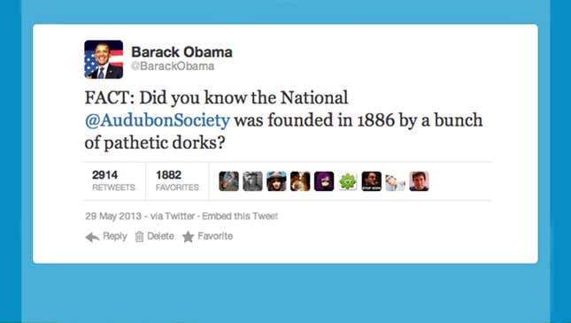 Image for article titled 19 Tweets From The Audubon Society/Barack Obama Twitter Feud