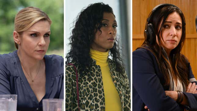 From left to right: Rhea Seehorn, Better Call Saul (Photo credit: Greg Lewis/Sony Pictures/AMC); MJ Rodriguez, Pose (Macall Polay/FX); Pamela Adlon, Better Things (Suzanne Tenner/FX)